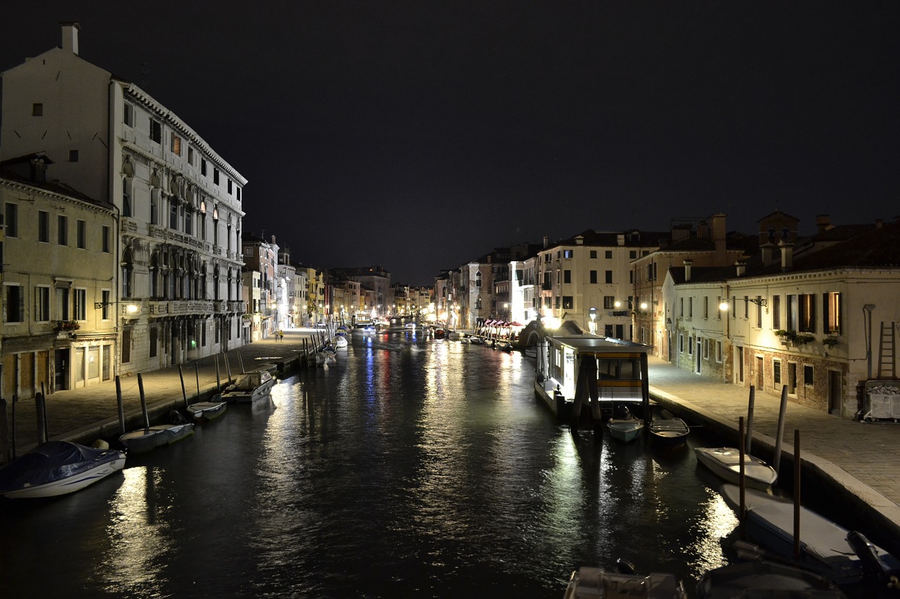 venice night buildings free photo