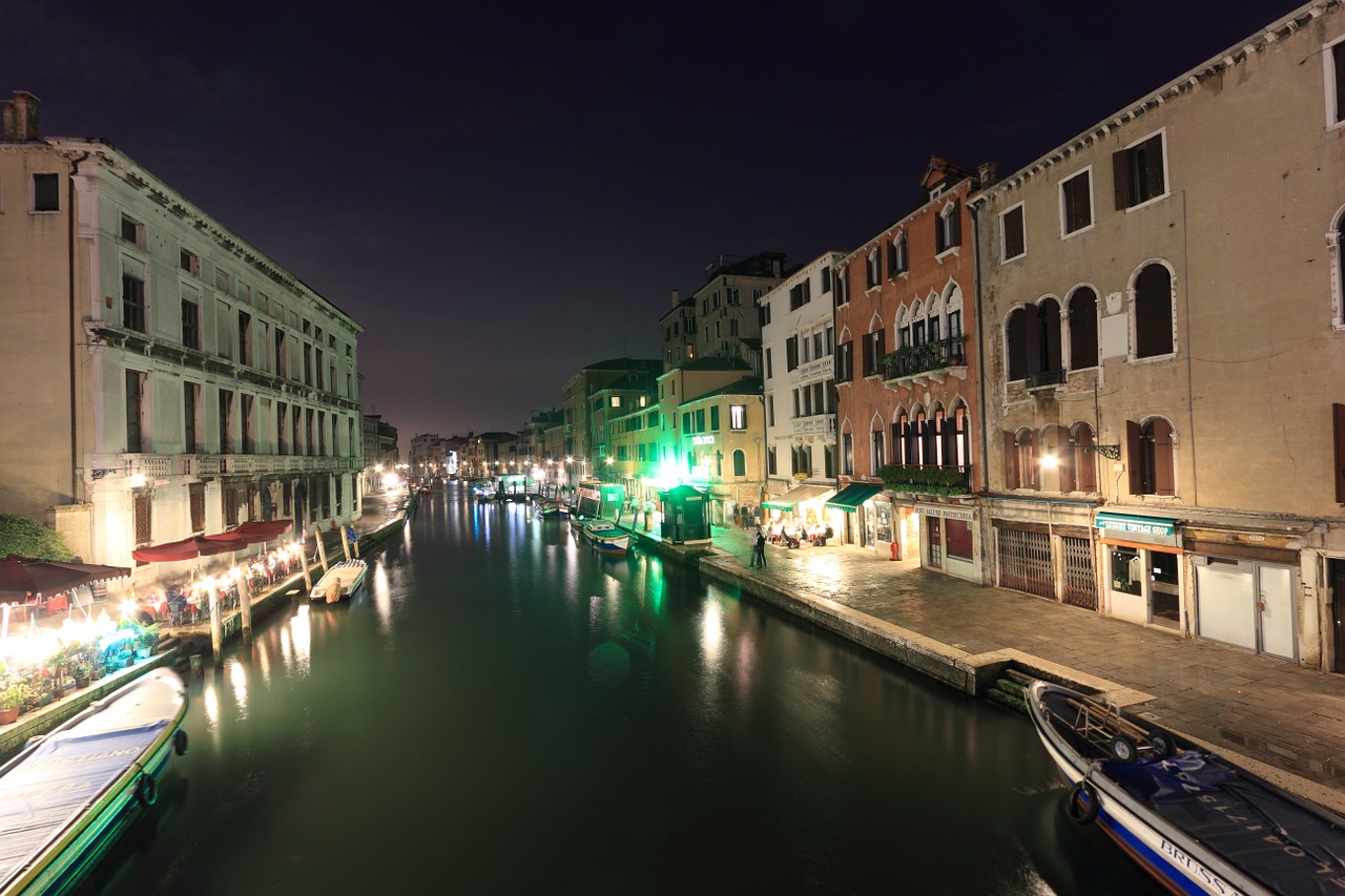 venice canal evening free photo