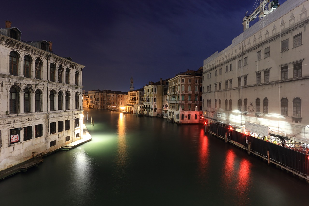 venice canal evening free photo