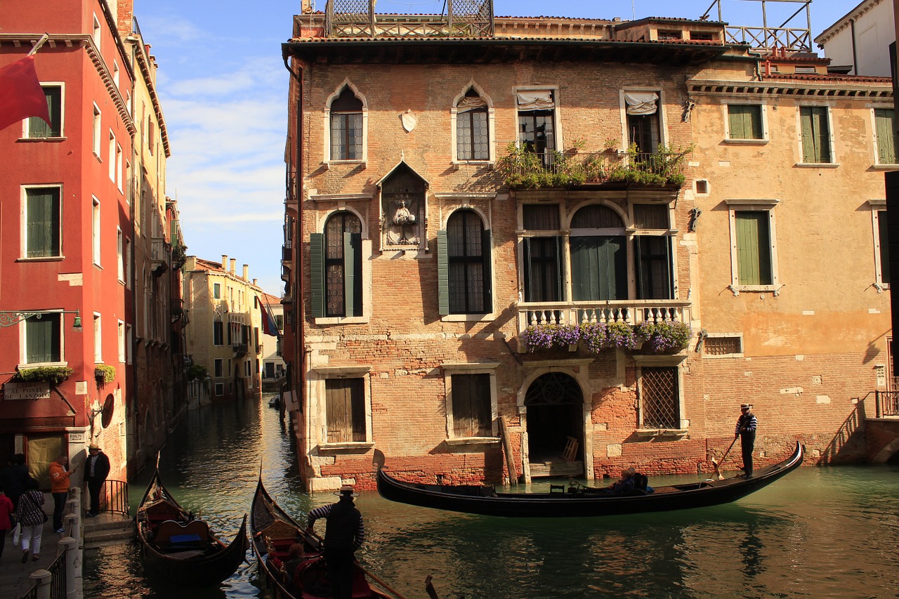 venice water channel gondola free photo