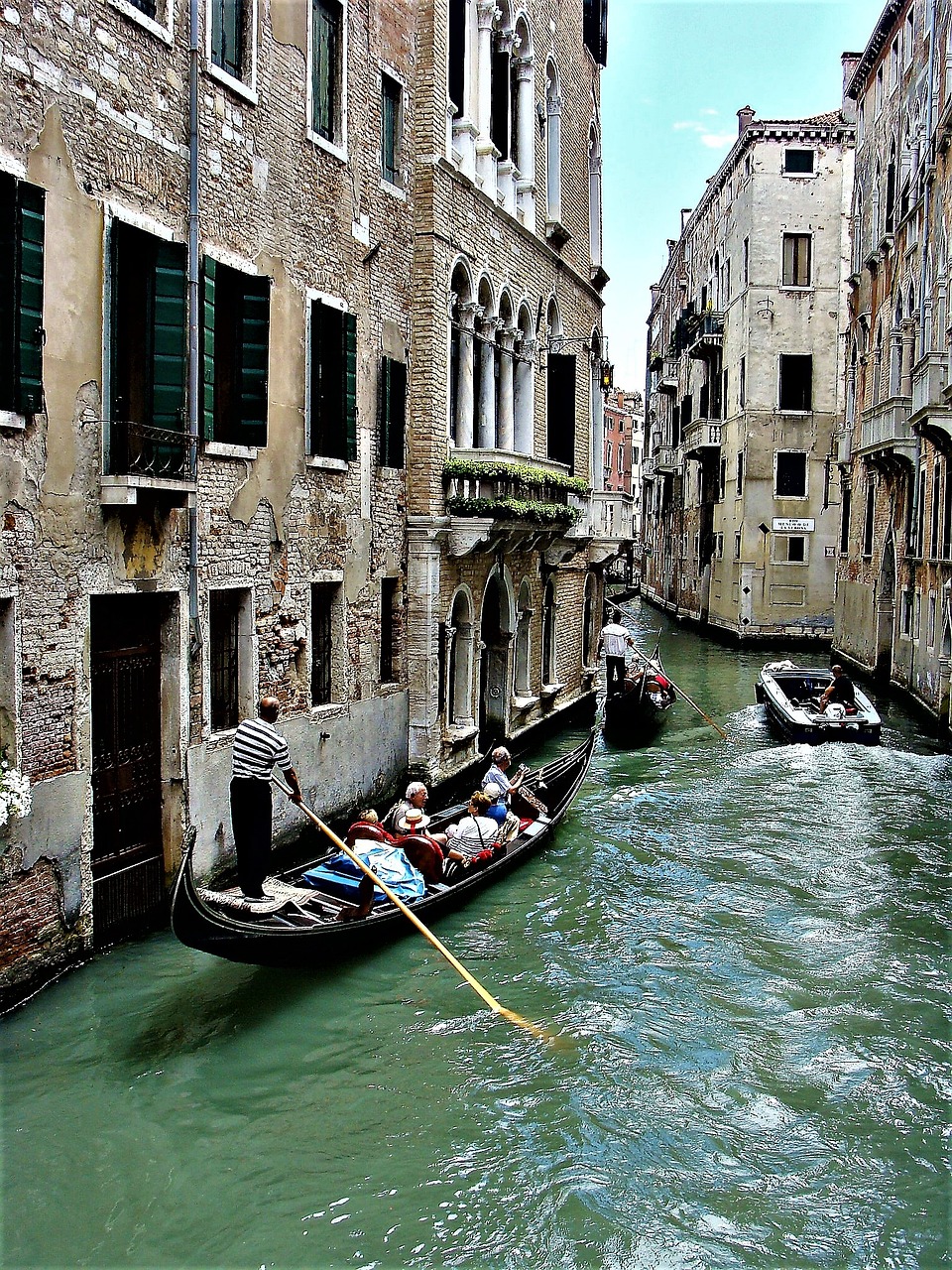 venice venetian gondola river channel free photo