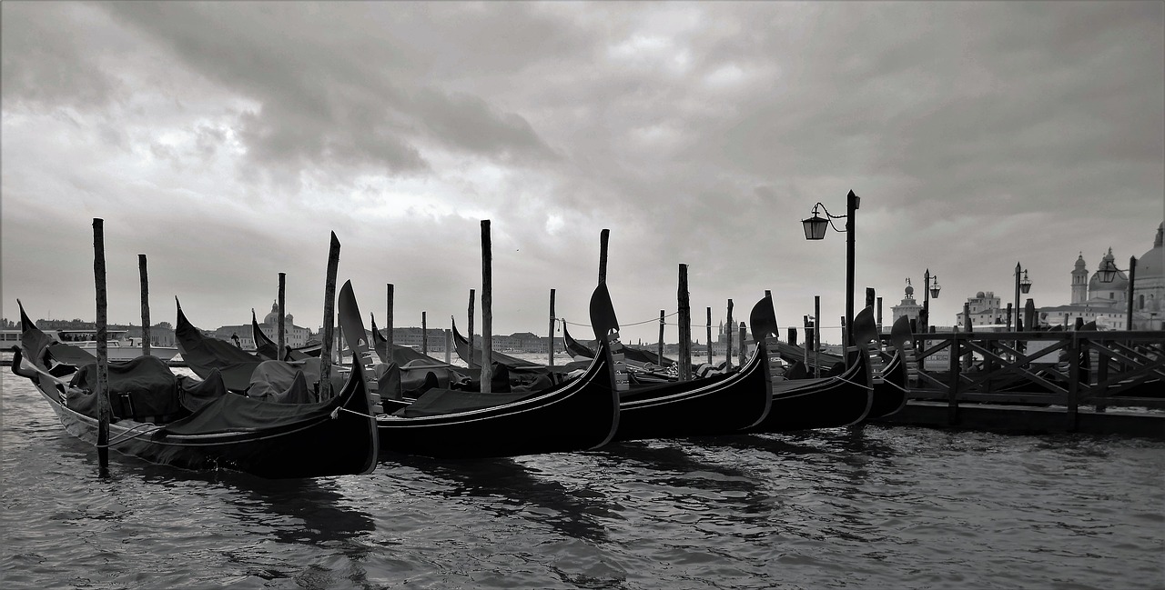 venice gondolas jetty free photo