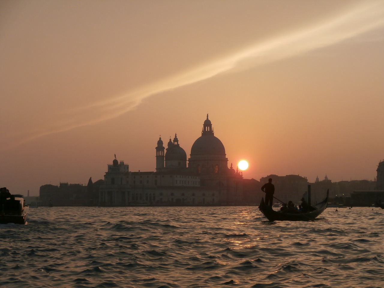 venice  sunset  gondola free photo