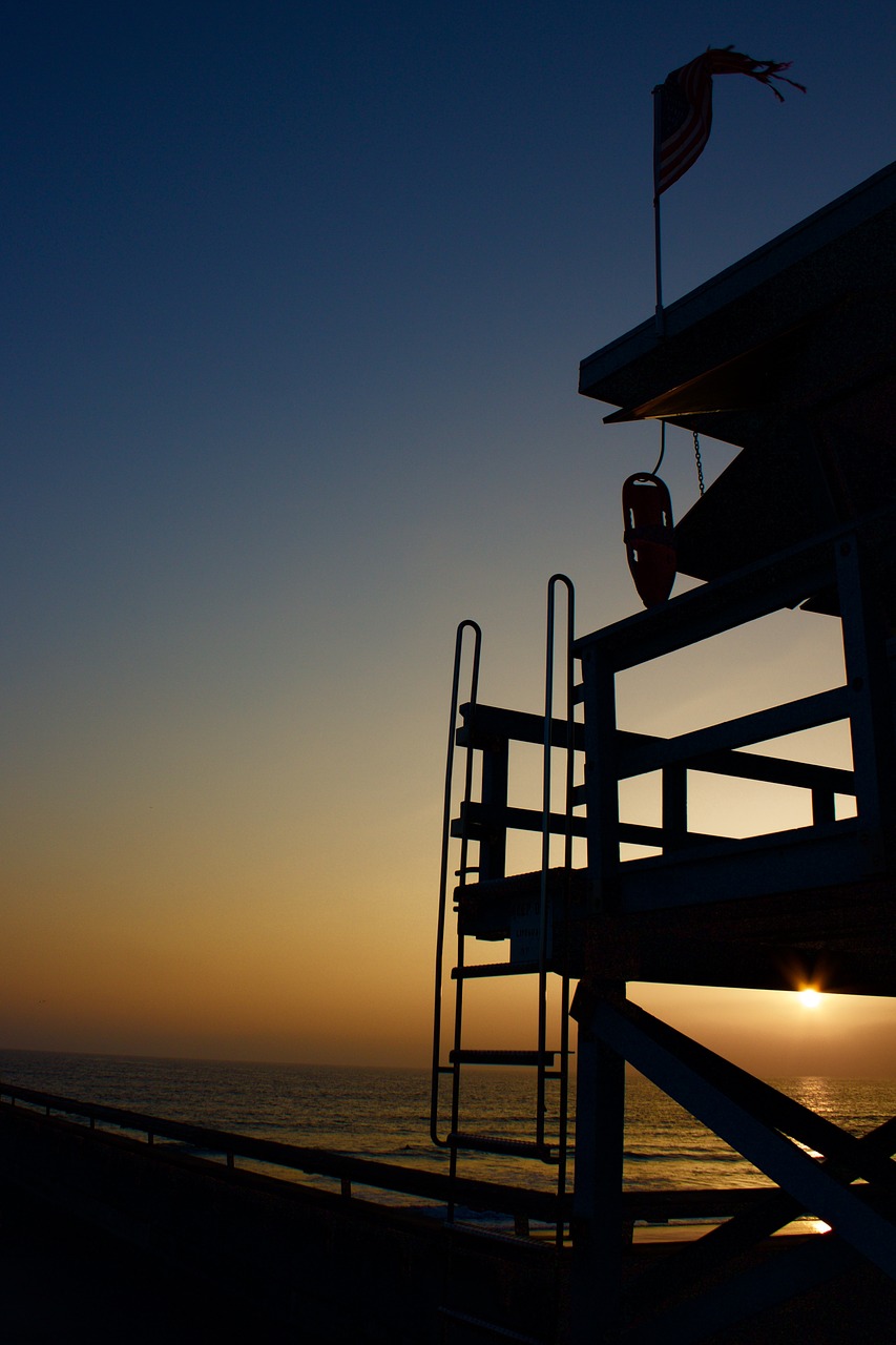 venice beach lifeguard sunset free photo