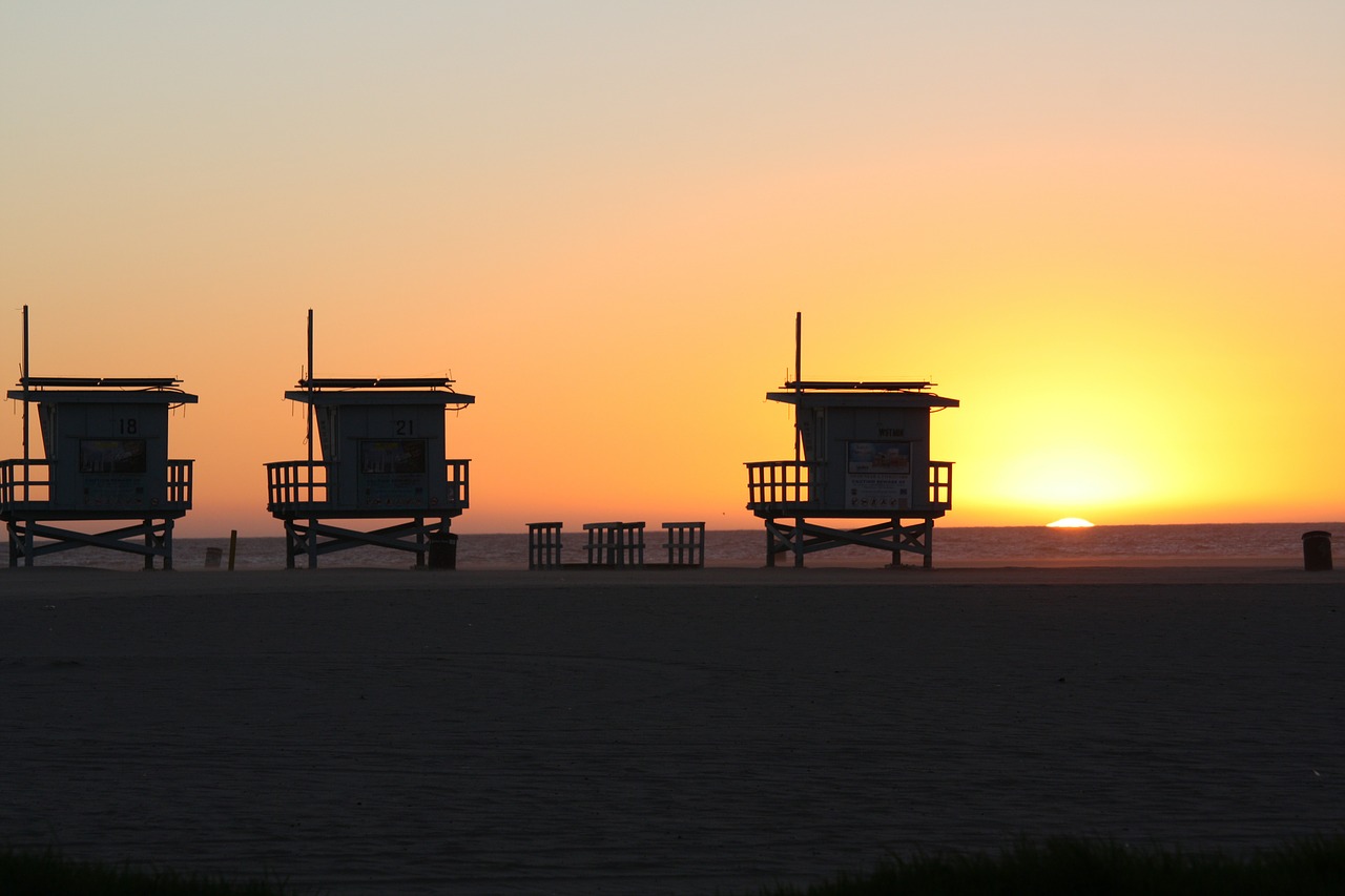 venice beach sunset los angeles free photo