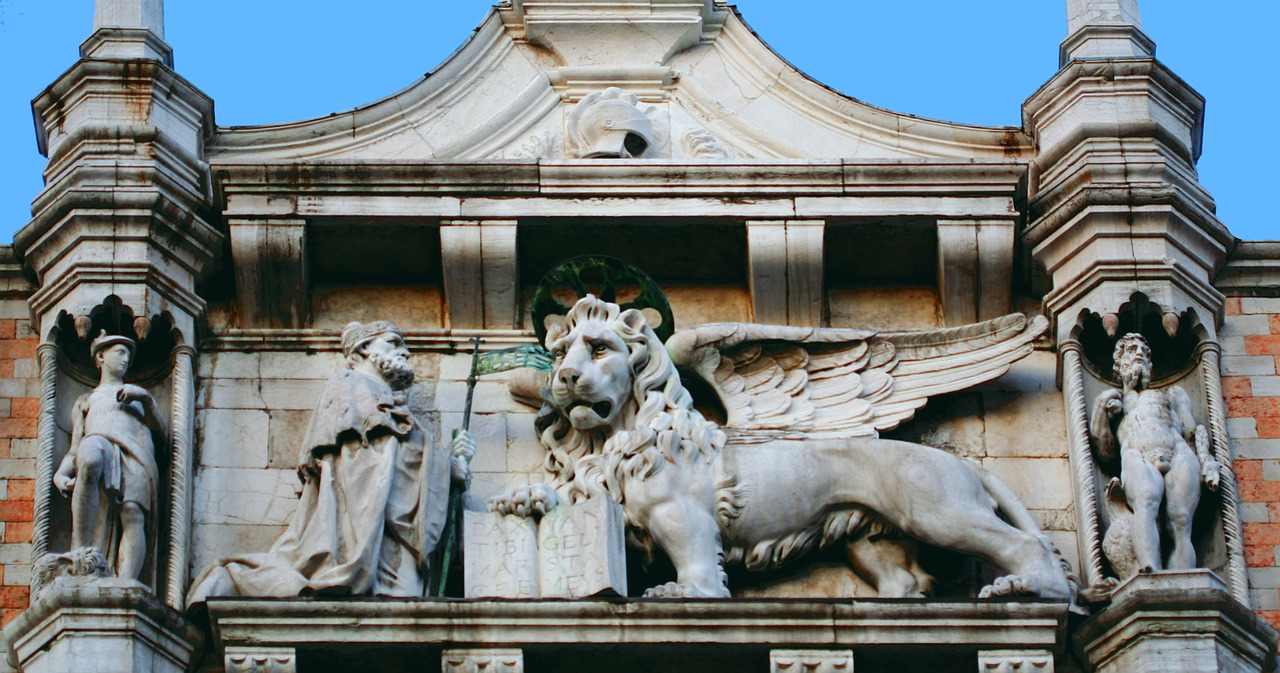 venice italy san marcos winged lion symbol free photo