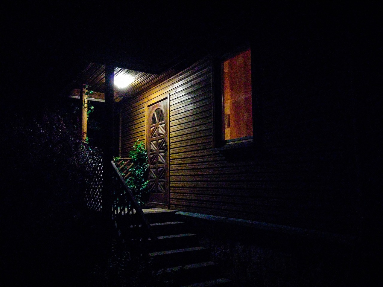 veranda night light free photo