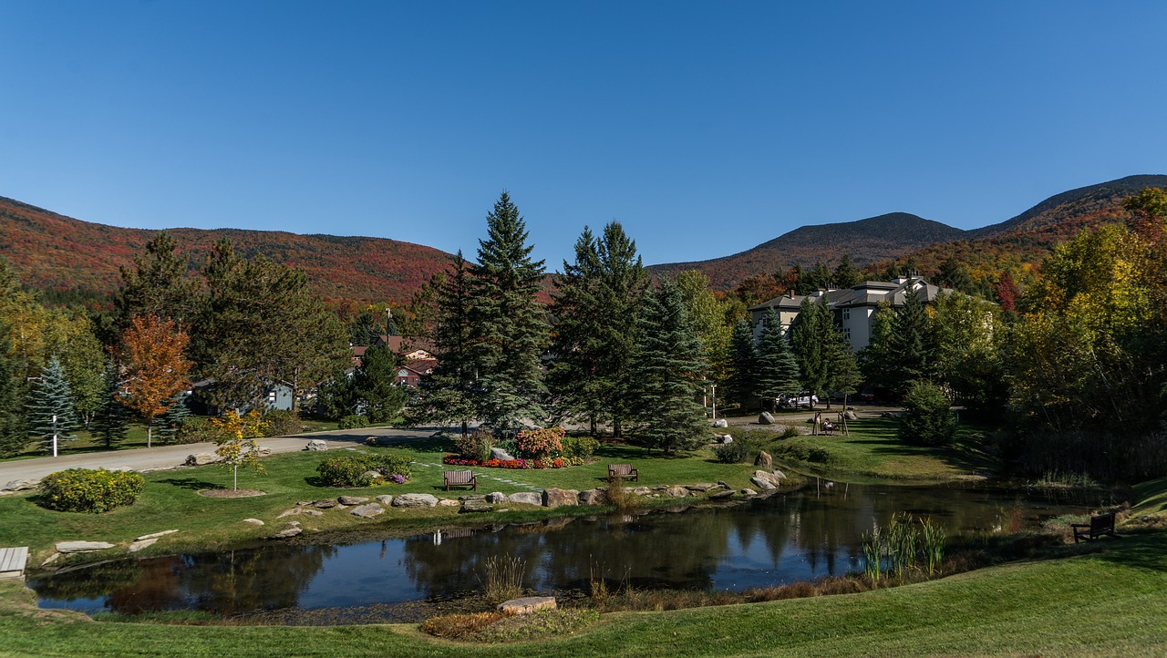 vermont pond mountains free photo