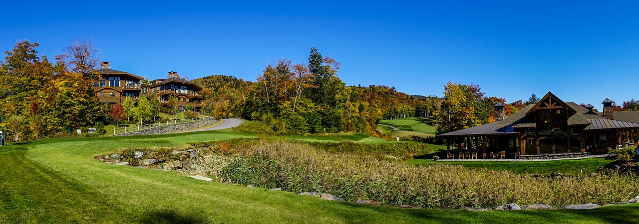 vermont golf course foliage free photo