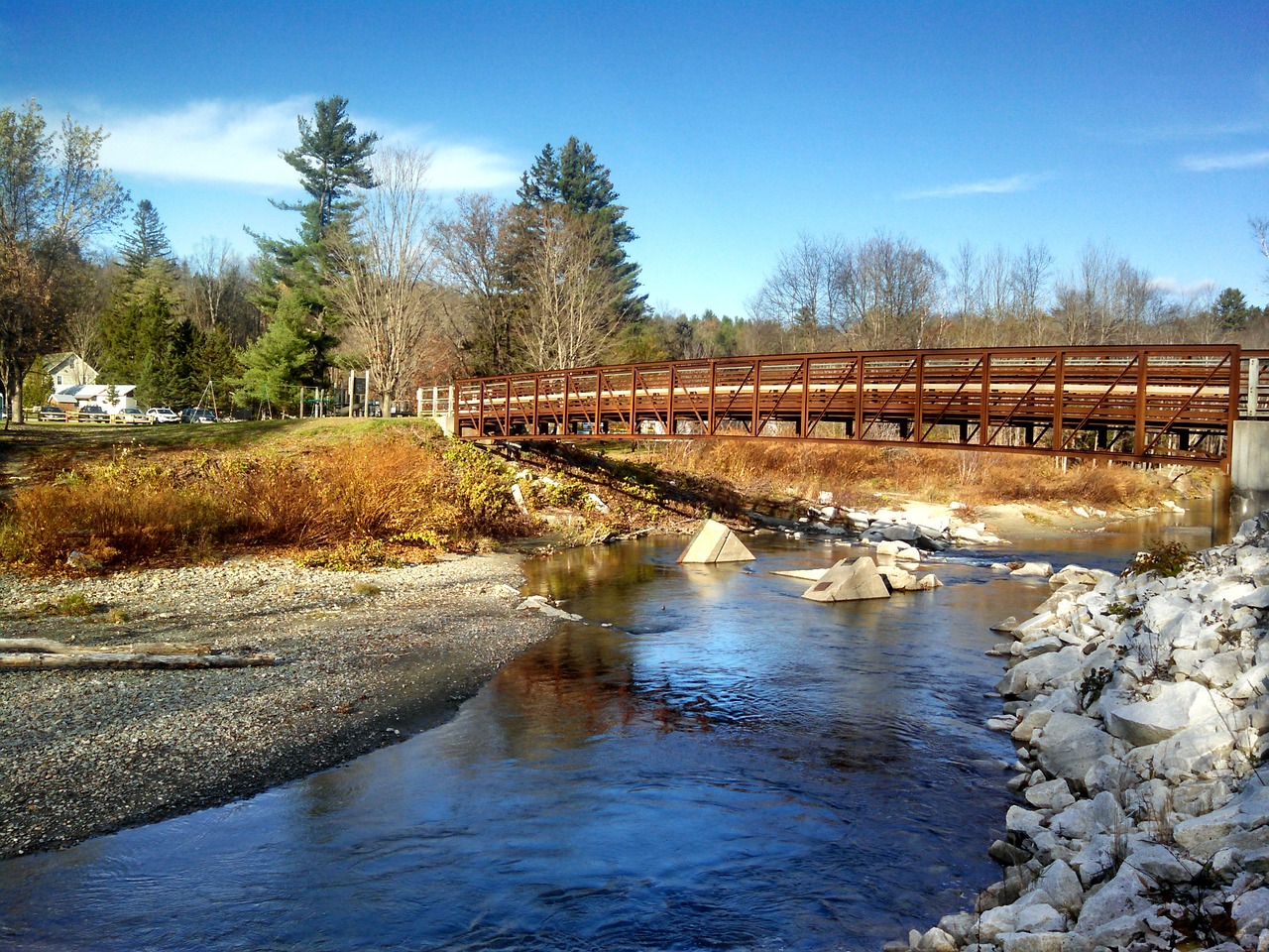 vermont bridge river free photo