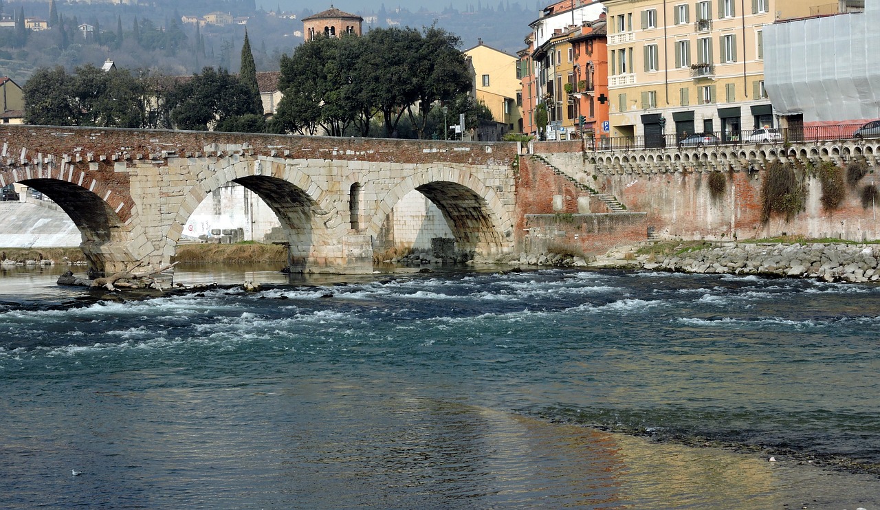 verona stone bridge the river adige free photo