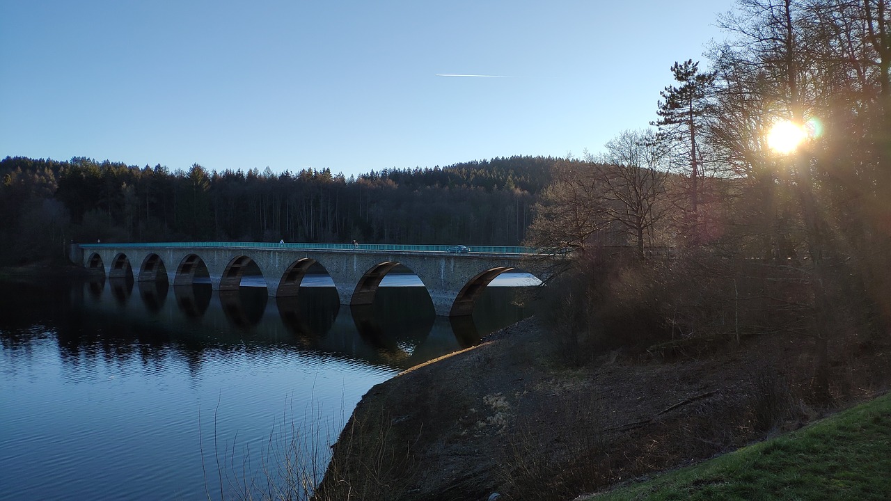 versetalsperre lake  lake  bridge free photo