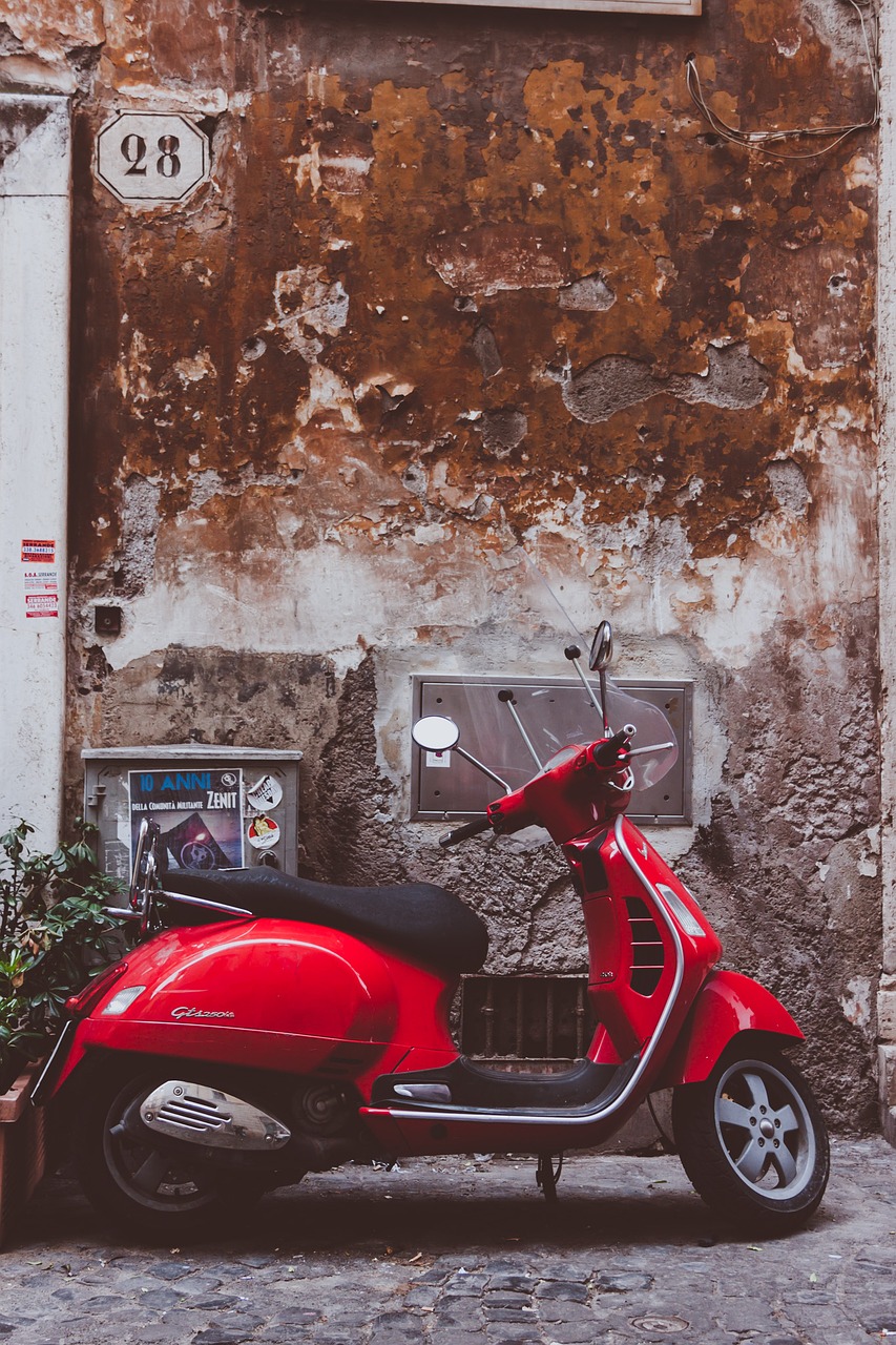 vespa red fun free photo