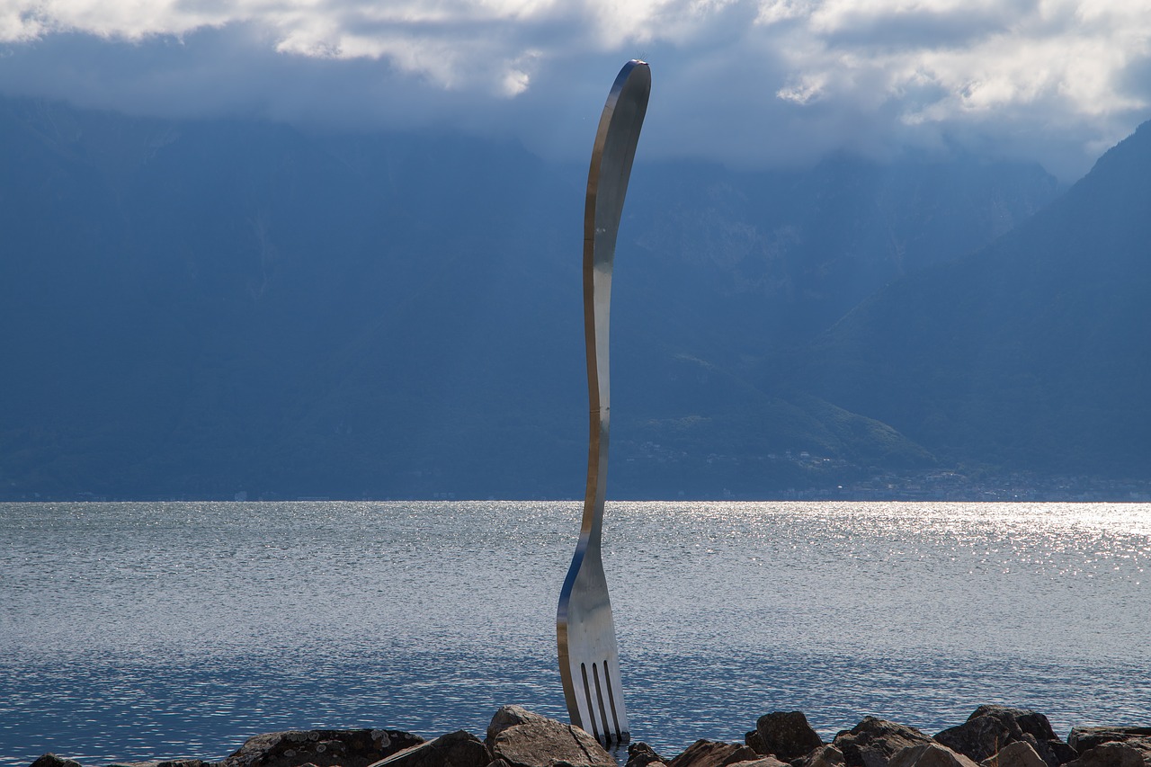 vevey  lake geneva  fork free photo