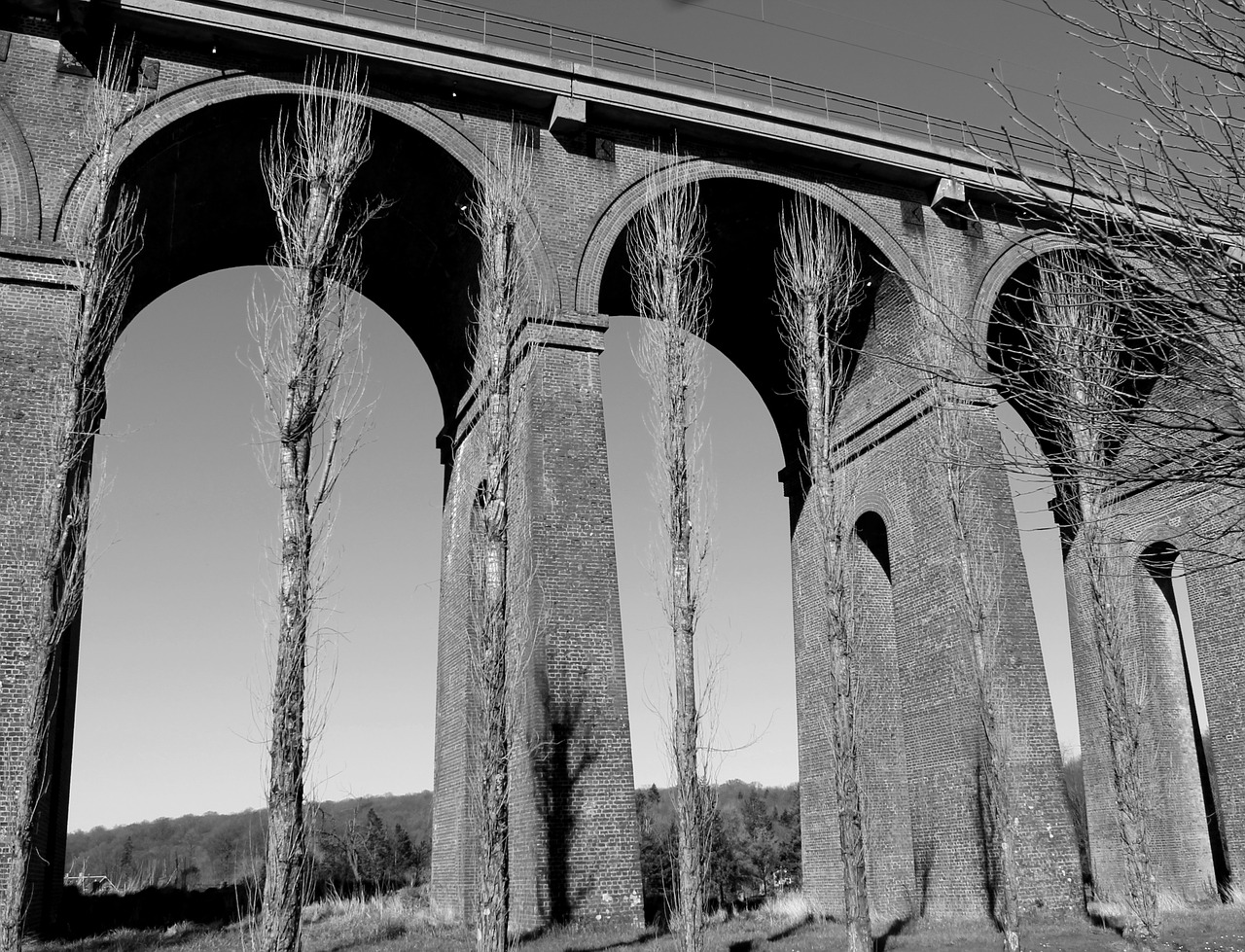 viaduct black bridge free photo