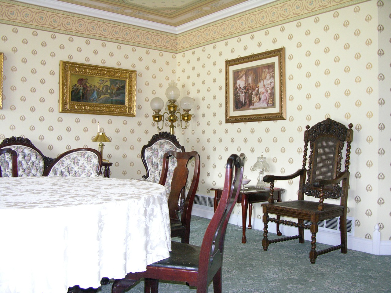 victorian dining room formal living wall paper free photo