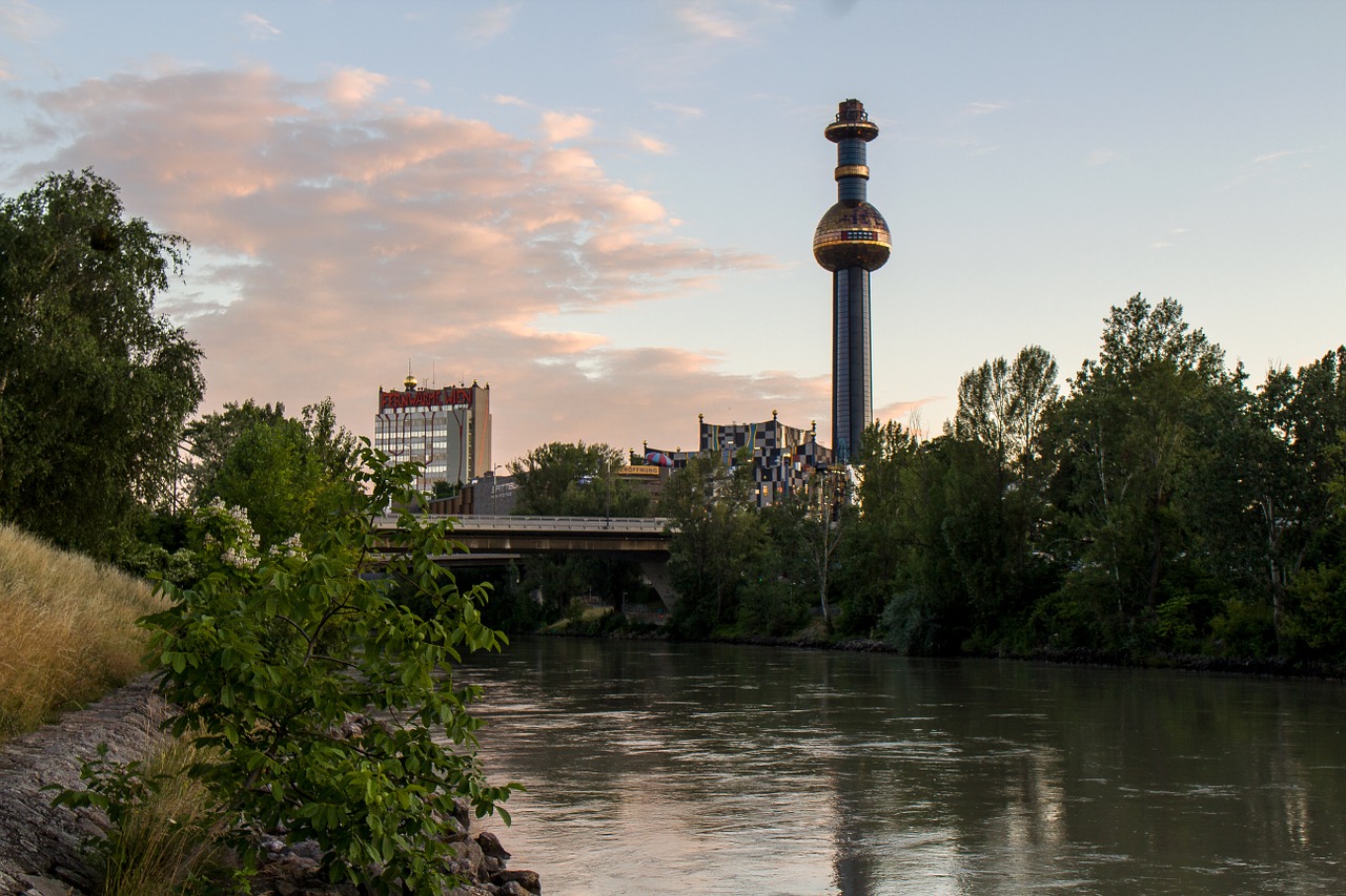 vienna sunset river free photo