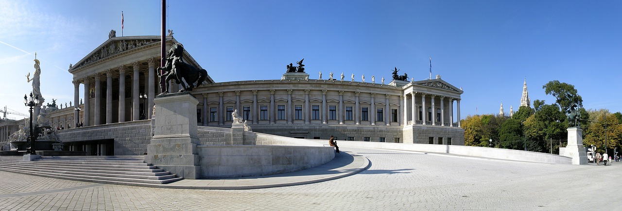 vienna parliament pallas-athene fountain free photo