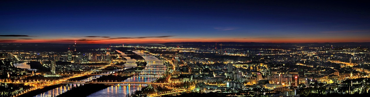 vienna panorama night free photo