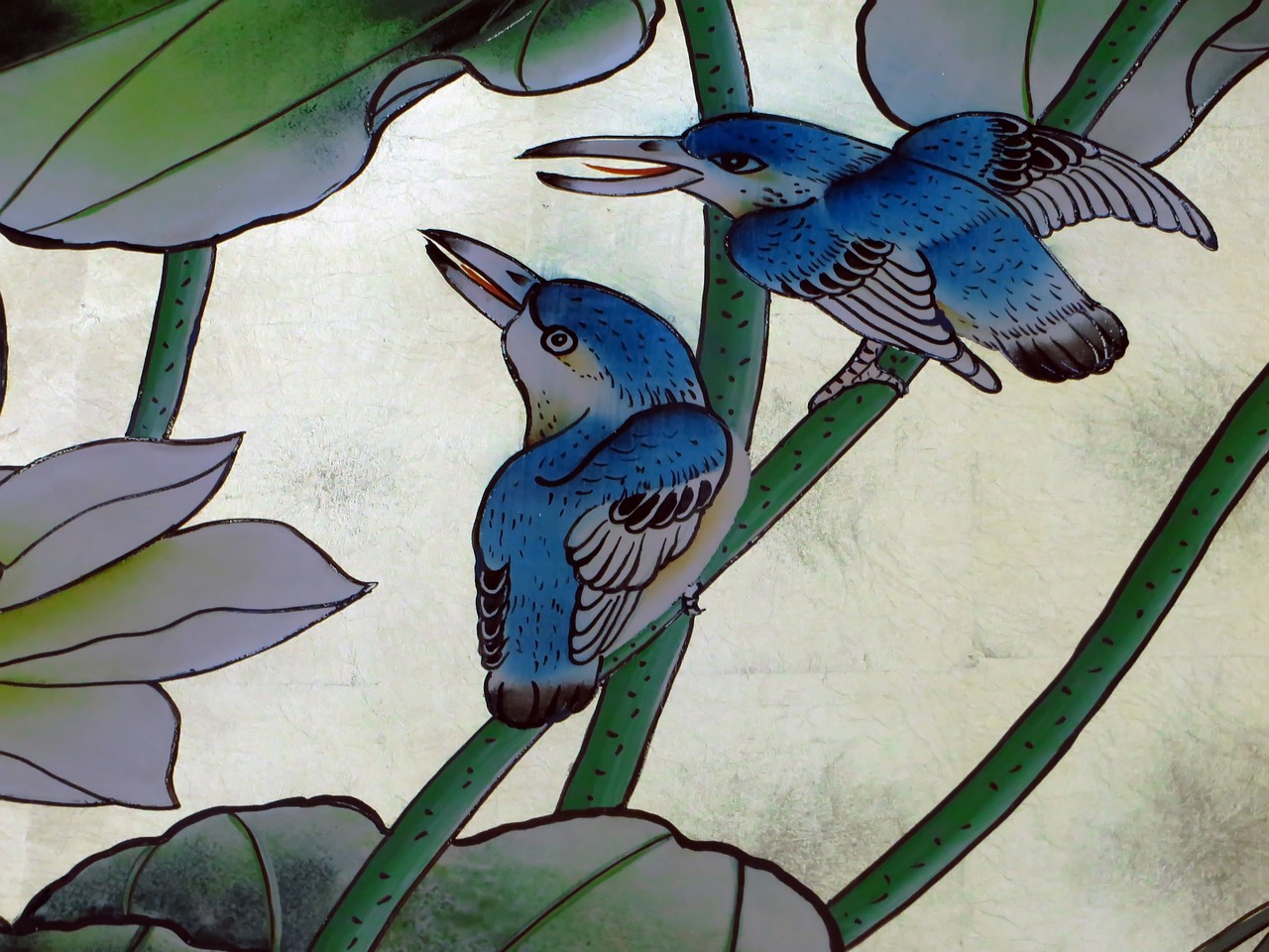 viet nam birds silk painting free photo