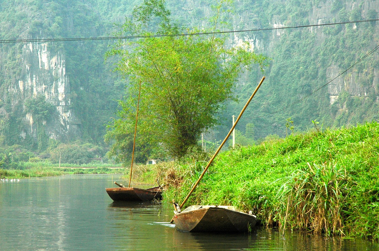 viet nam sampan halong bay on land free photo