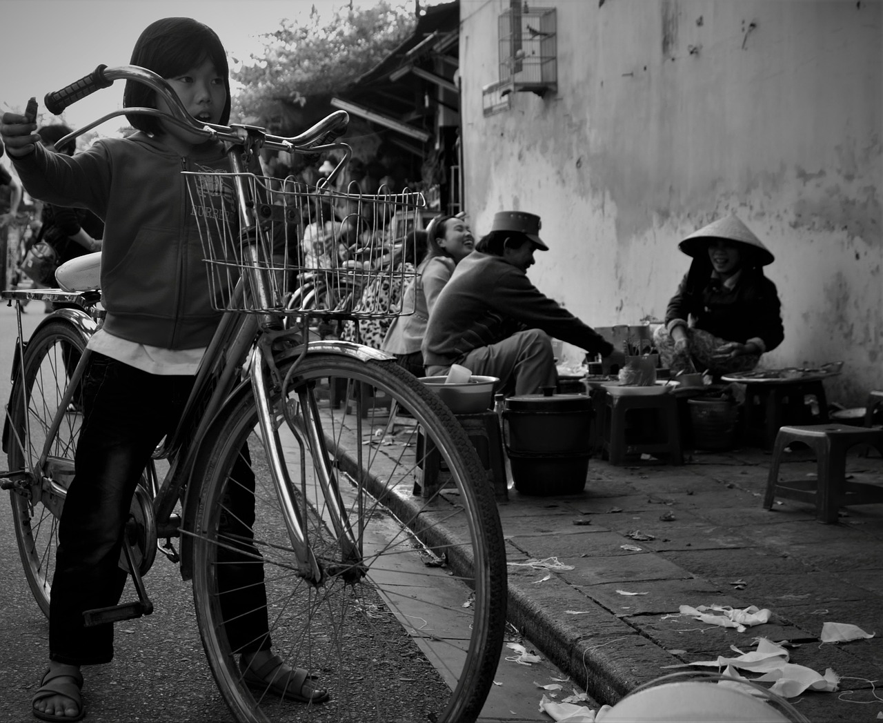 vietnam bike black and white free photo