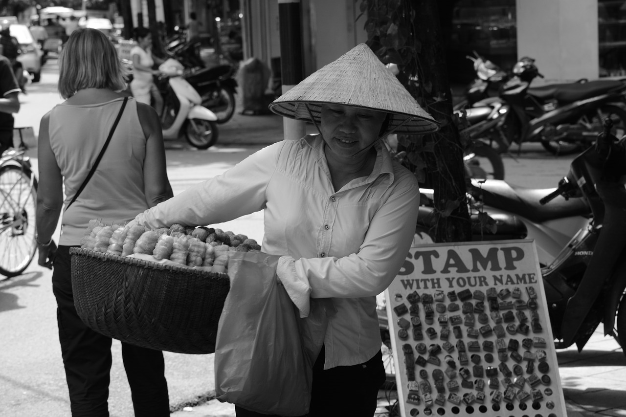 vietnam street trading saigon free photo