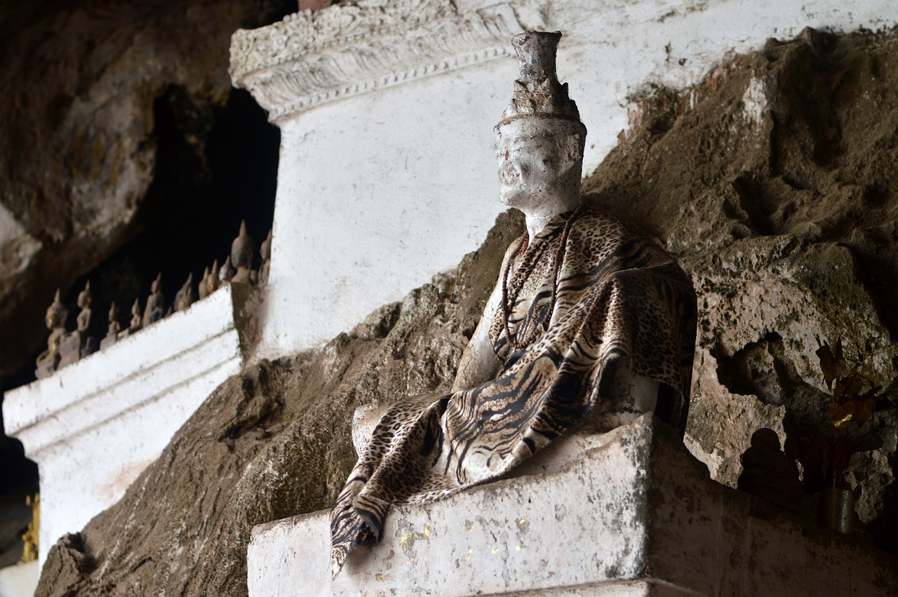 vietnam thousand buddha caves luang prabang free photo