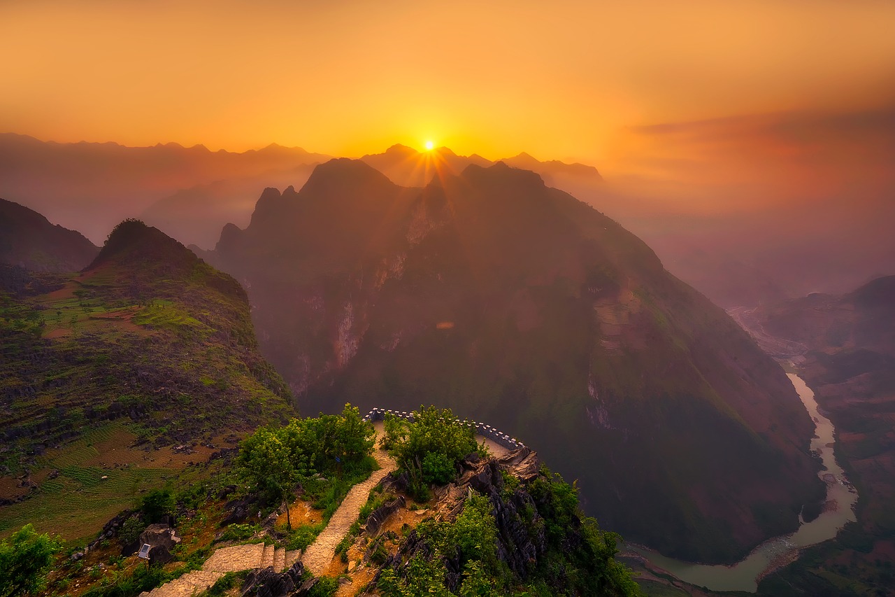 vietnam mountains river free photo