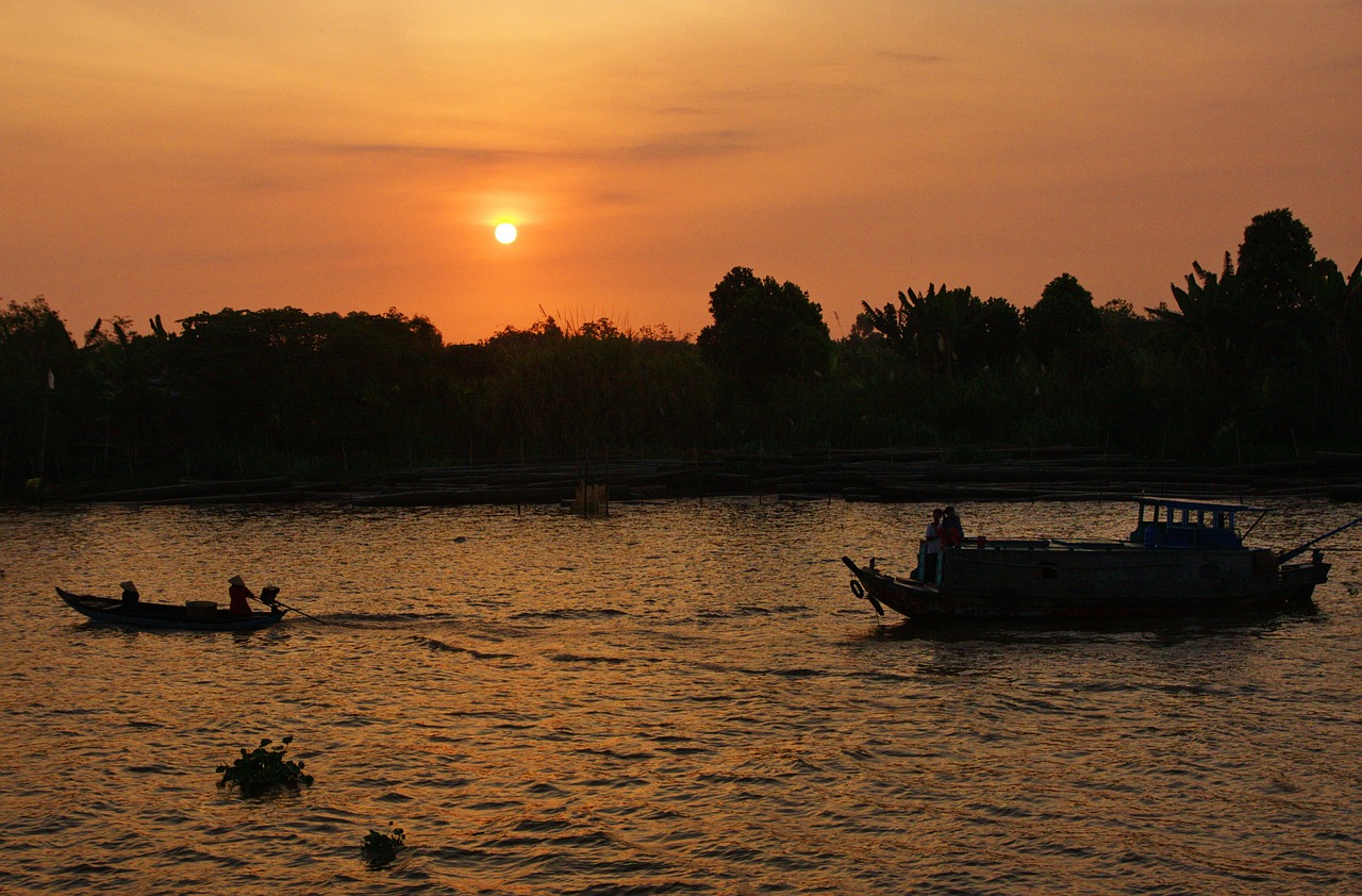 vietnam mekong river boat trip free photo