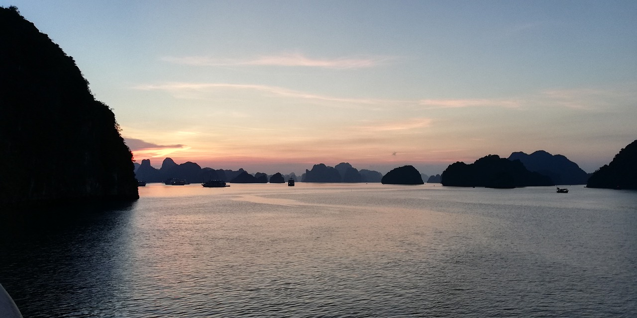 vietnam  ha long bay  sunset free photo