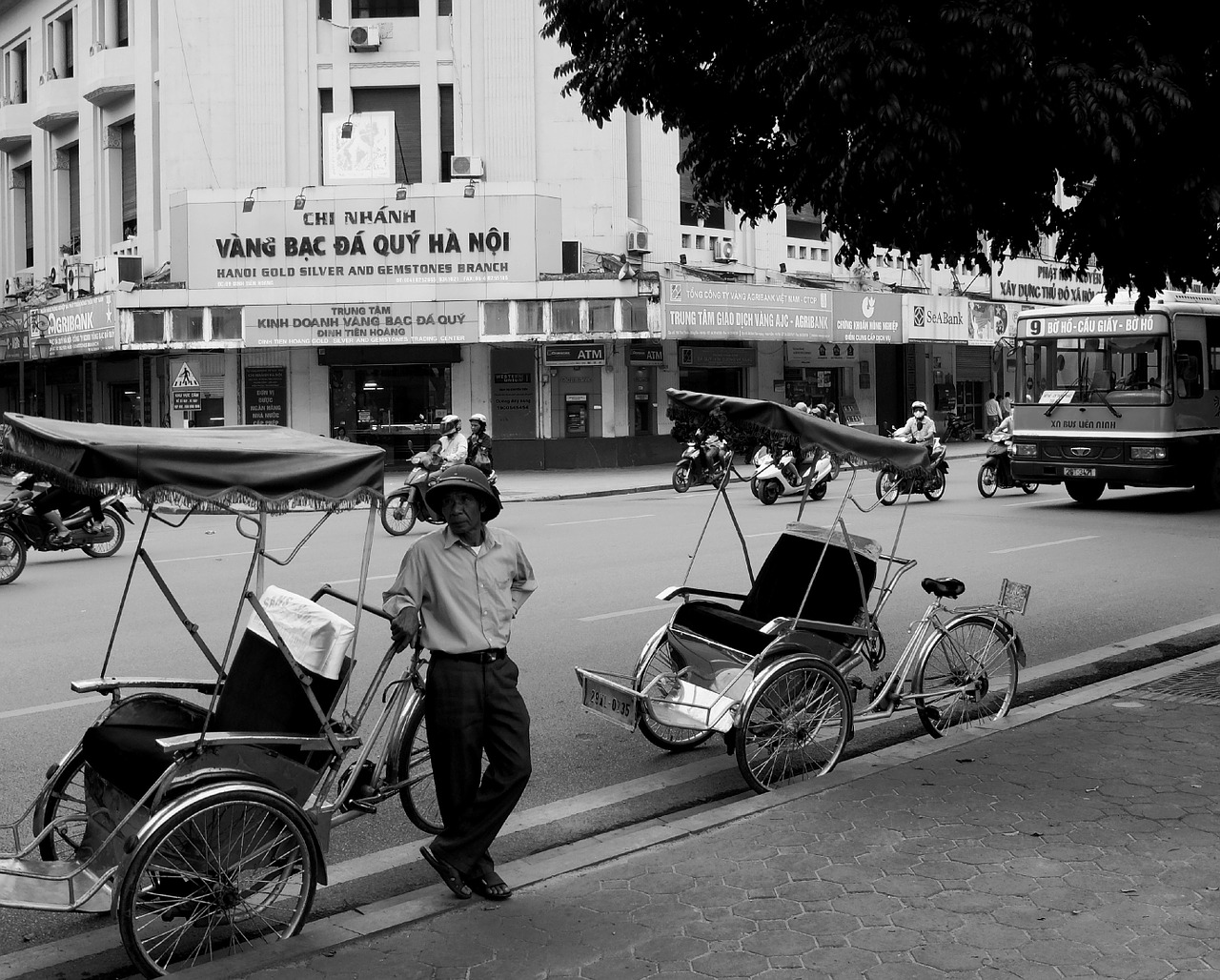 vietnam hanoi black and white free photo