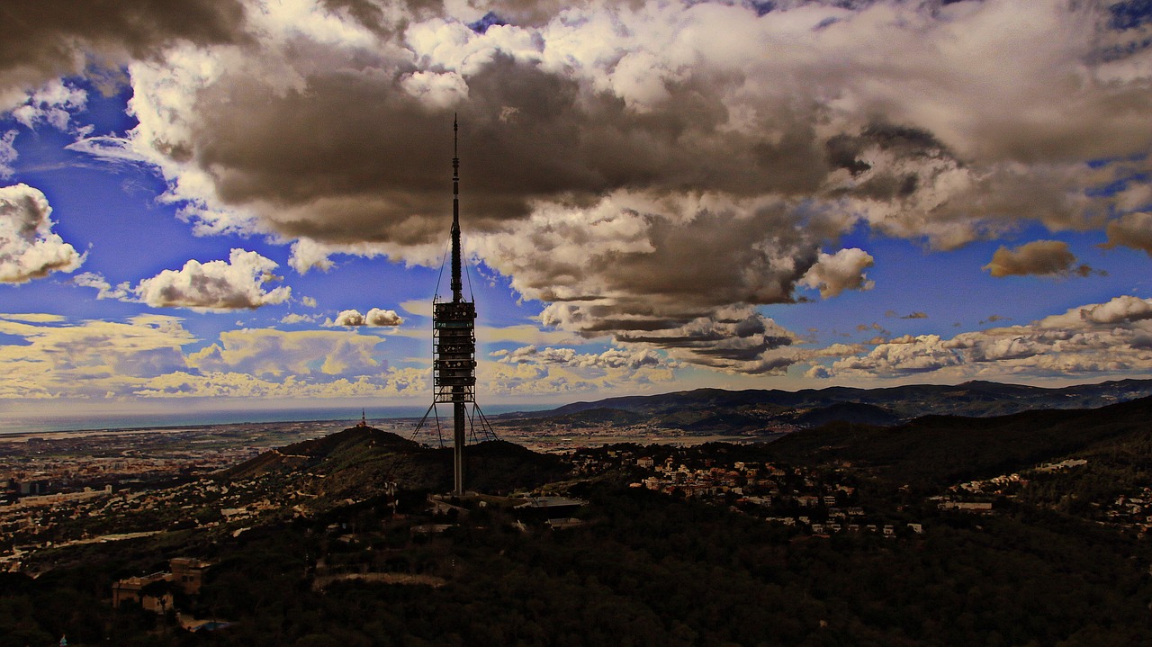 view barcelona panorama of the city free photo