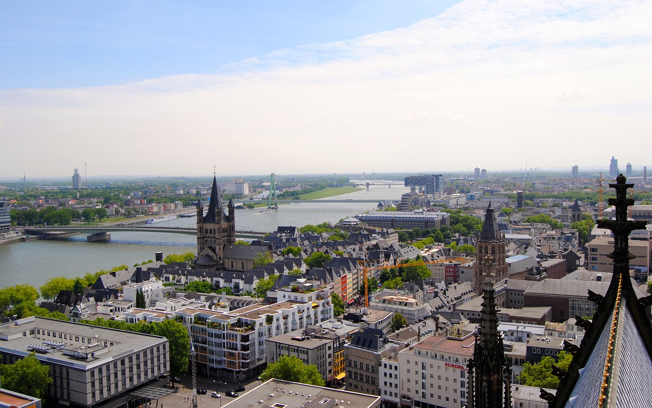 view from dom cologne crane homes free photo