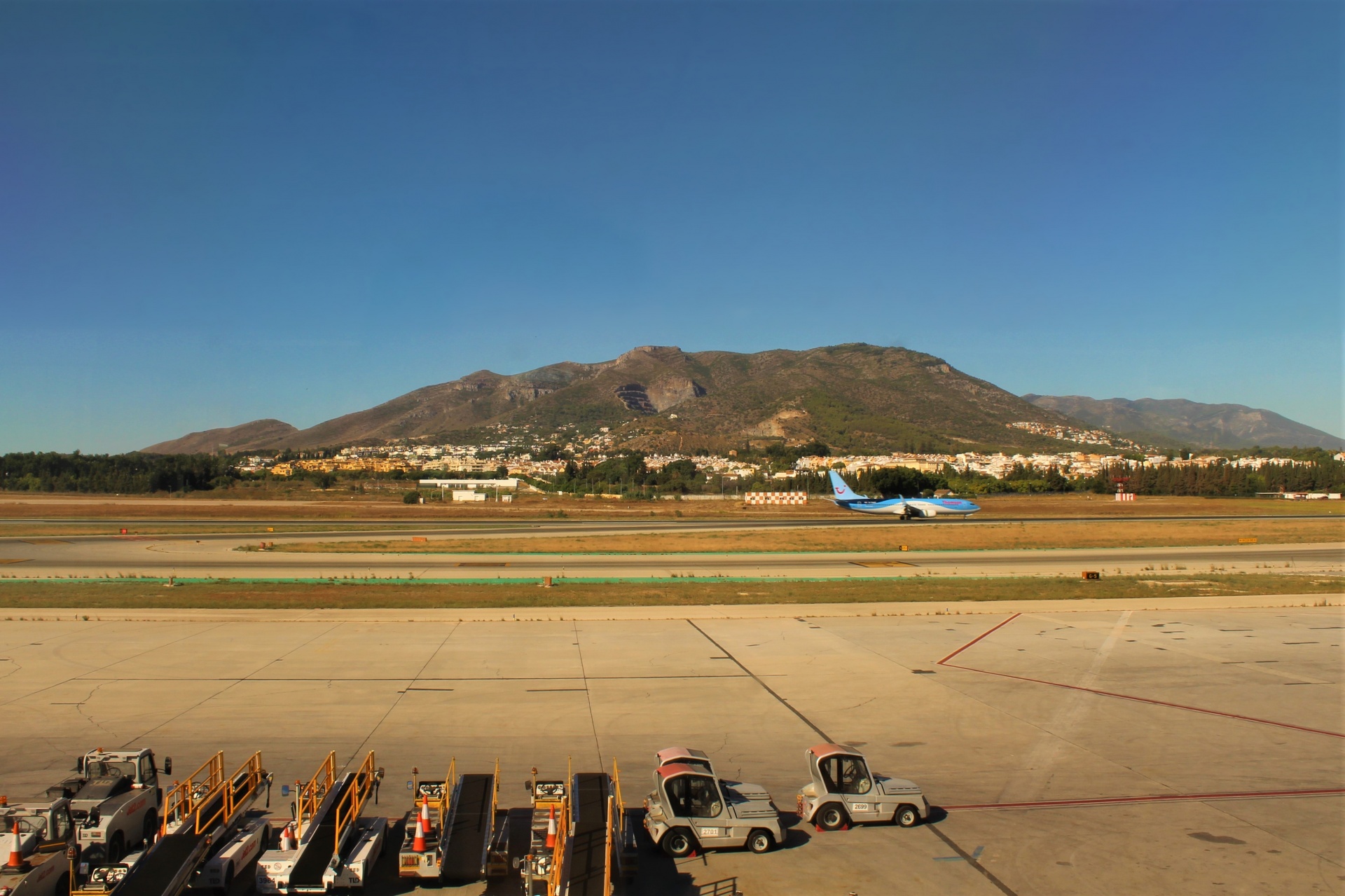 malaga airport spain aeroplane free photo