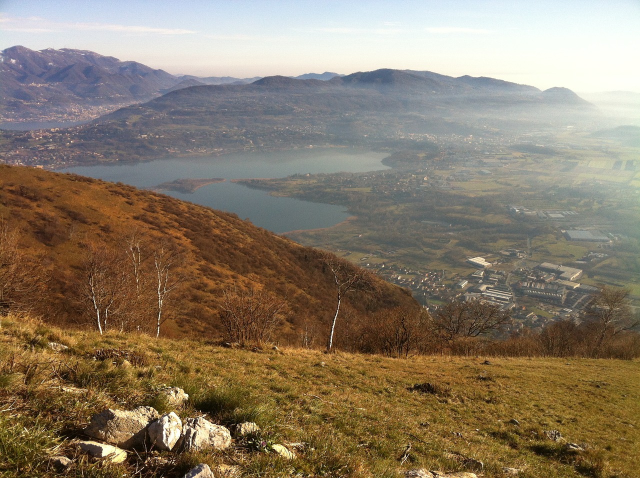 view from monte barro alta brianza lake free photo