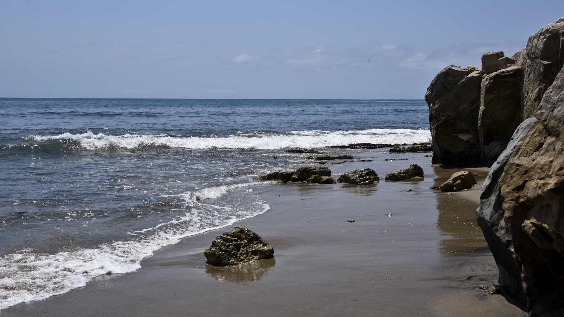 beach rocks malibu free photo