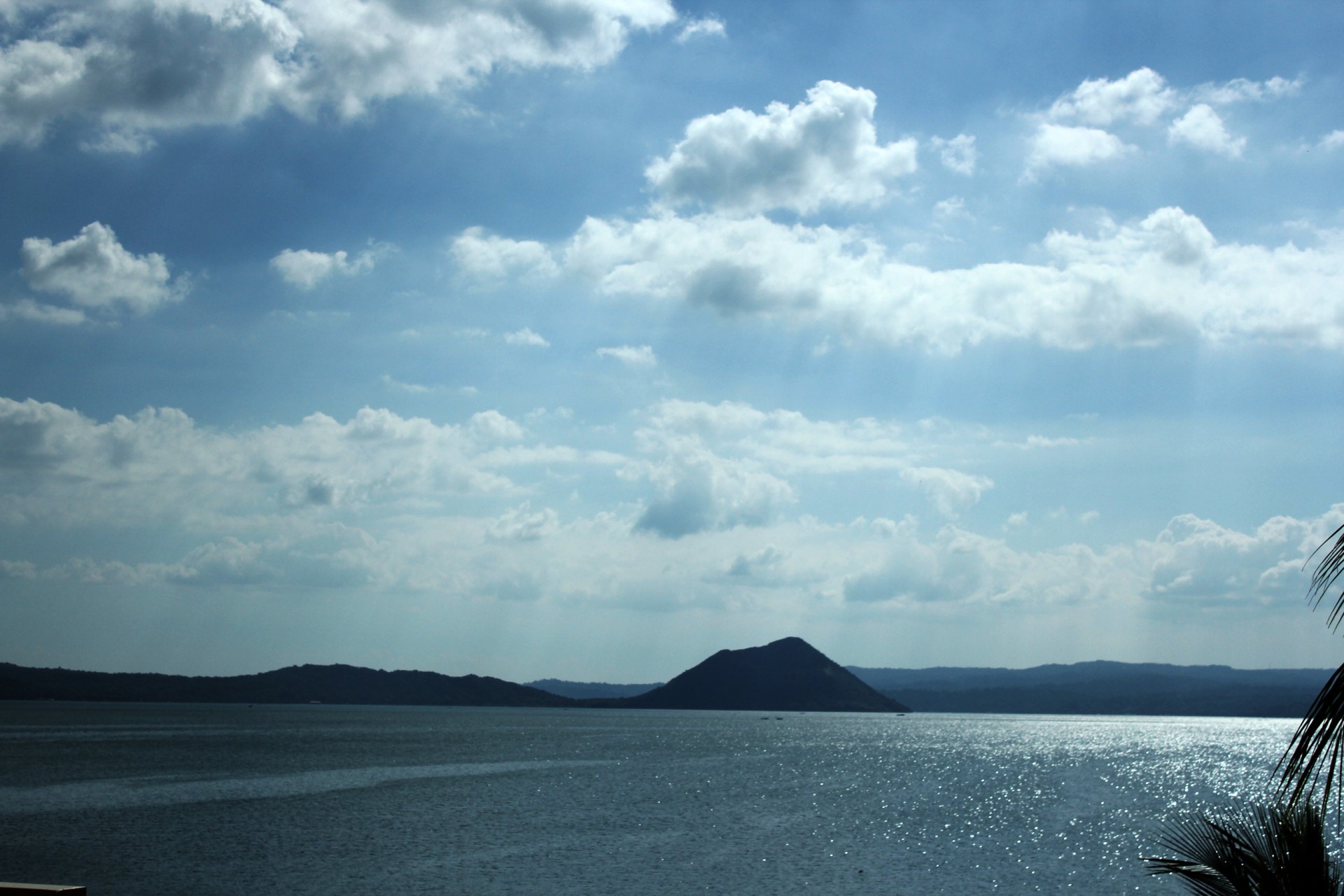 taal volcano view clouds free photo