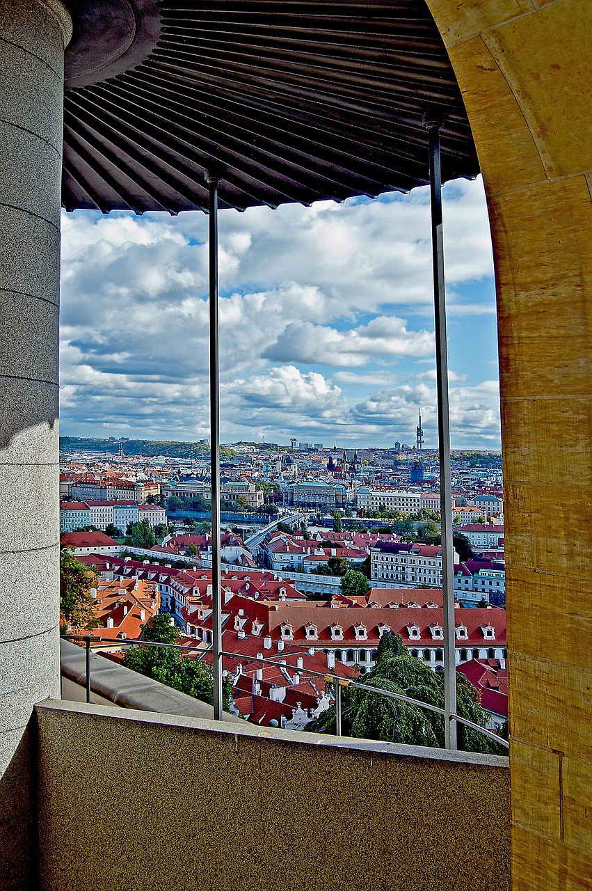 view of the city the view from the balcony view from prague castle free photo