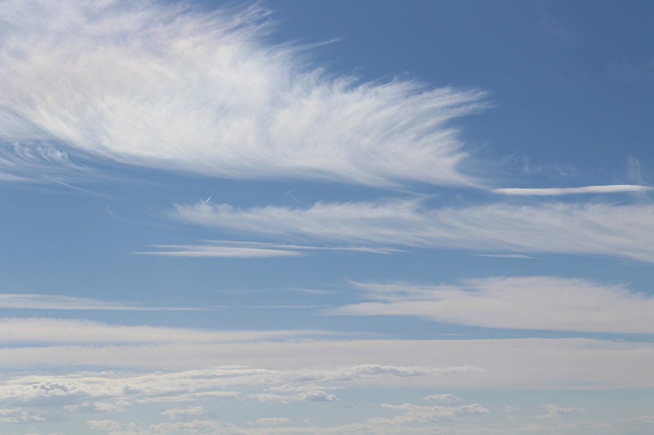 view sky with puffs of clouds sky clouds free photo