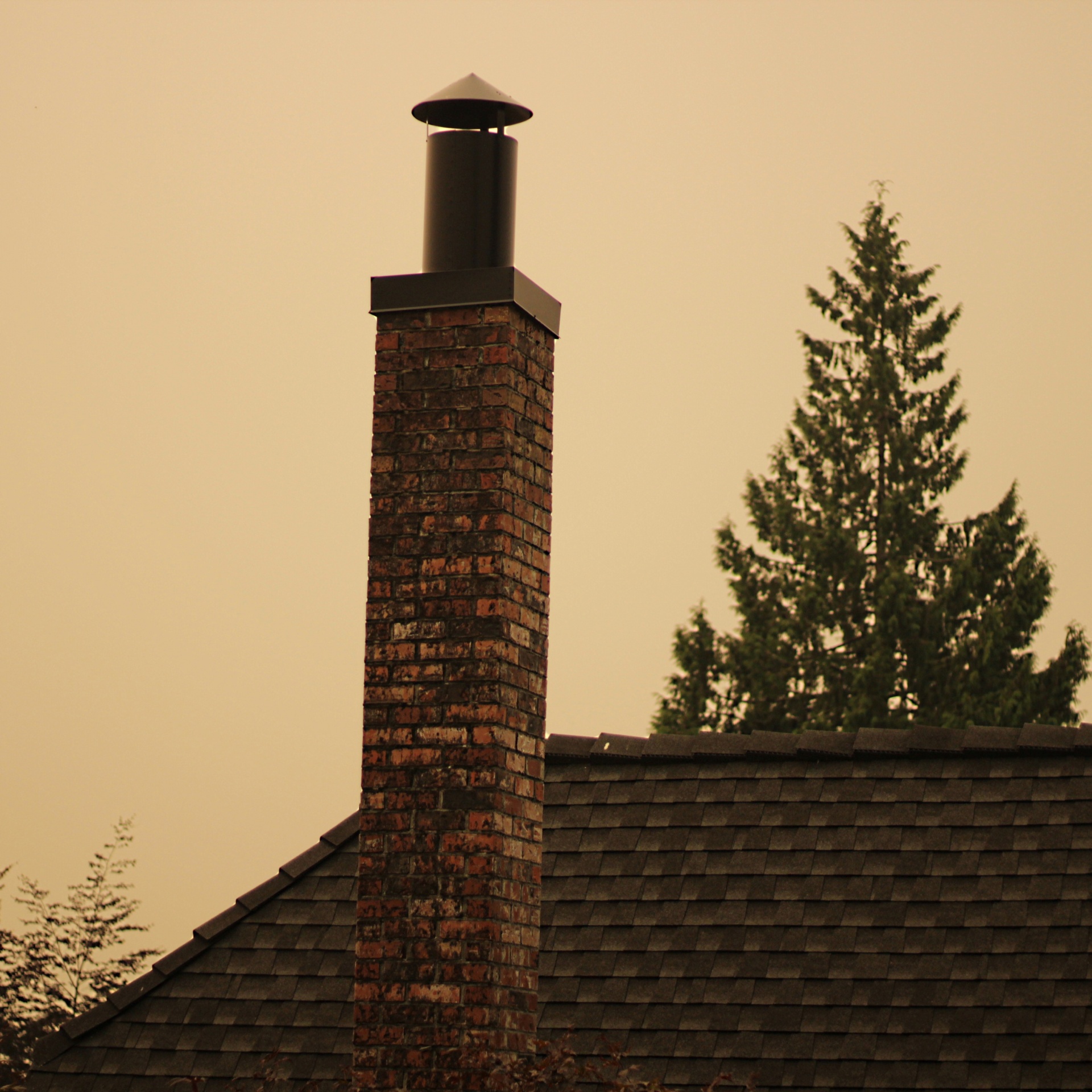 chimney brick roof free photo