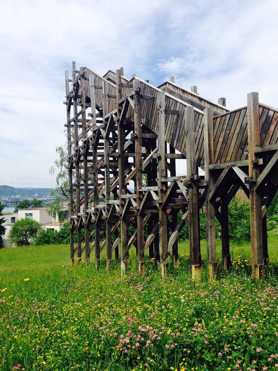 viewpoint wood stairs free photo