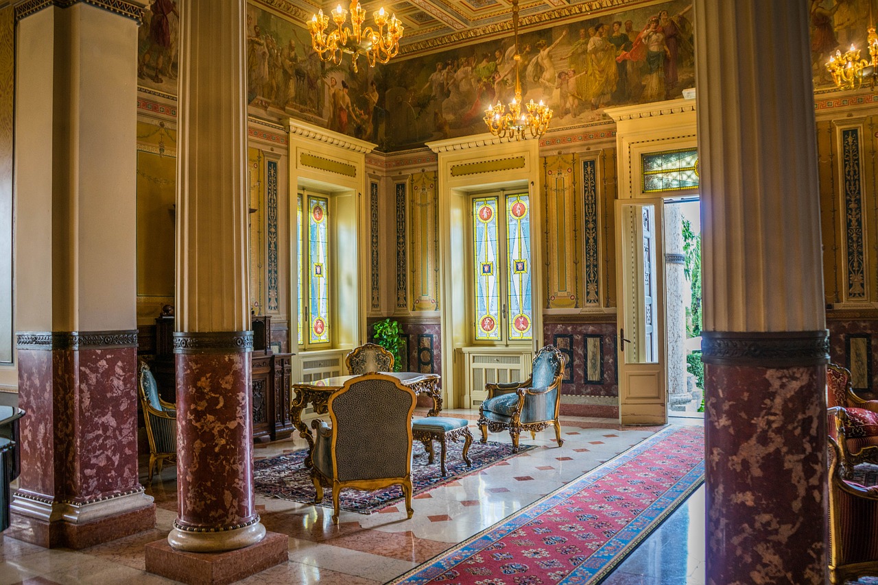 villa cortine palace interior design antiques free photo