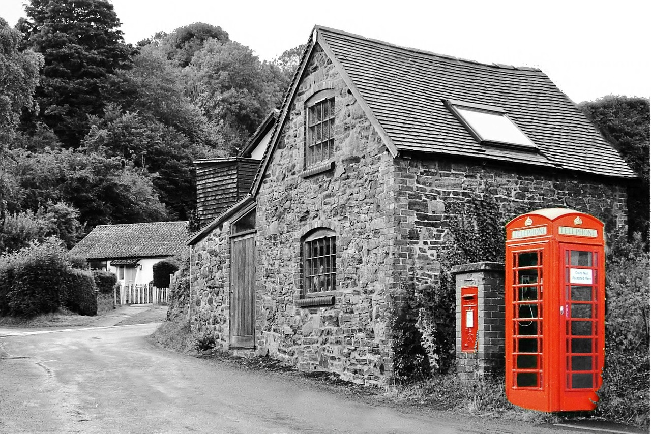 village phonebox phone free photo