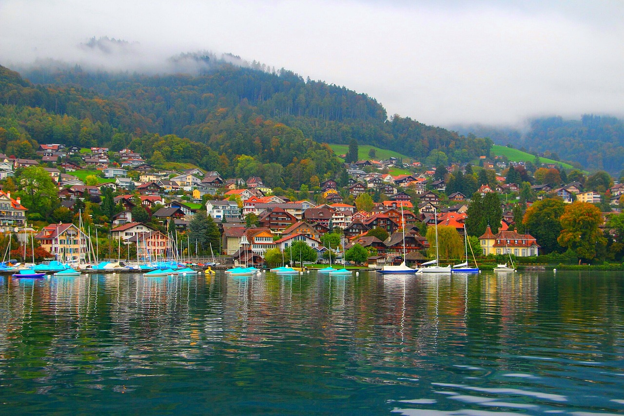 village lake thun switzerland free photo