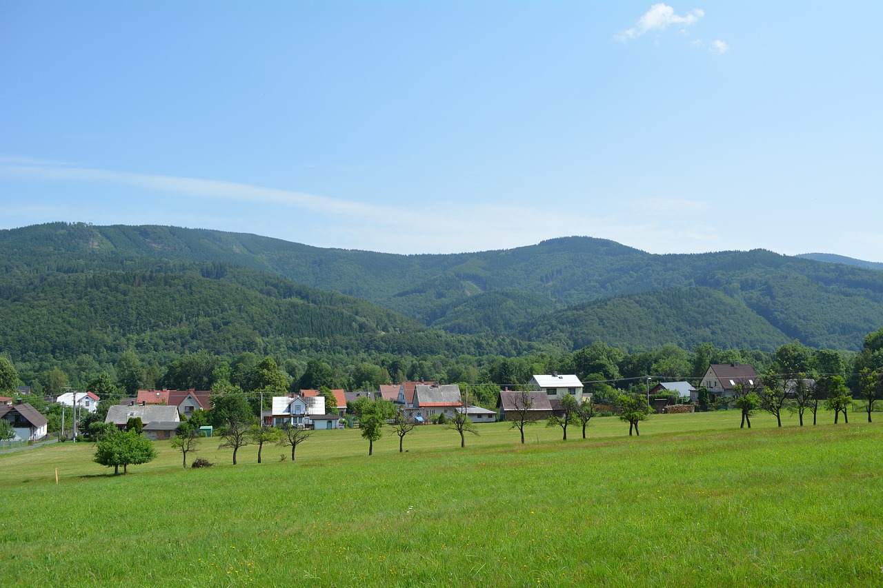 village panorama grass free photo