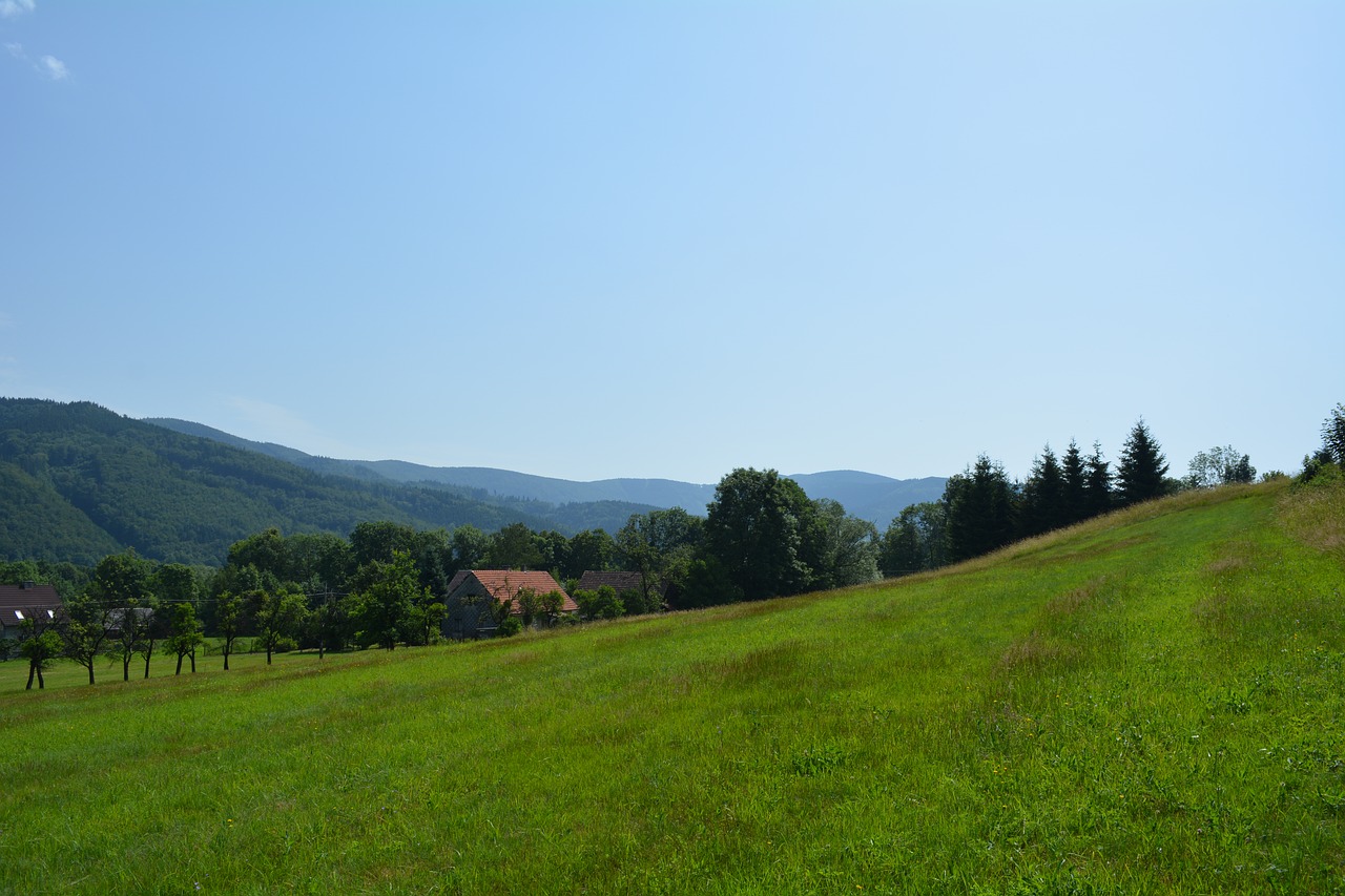 village panorama grass free photo