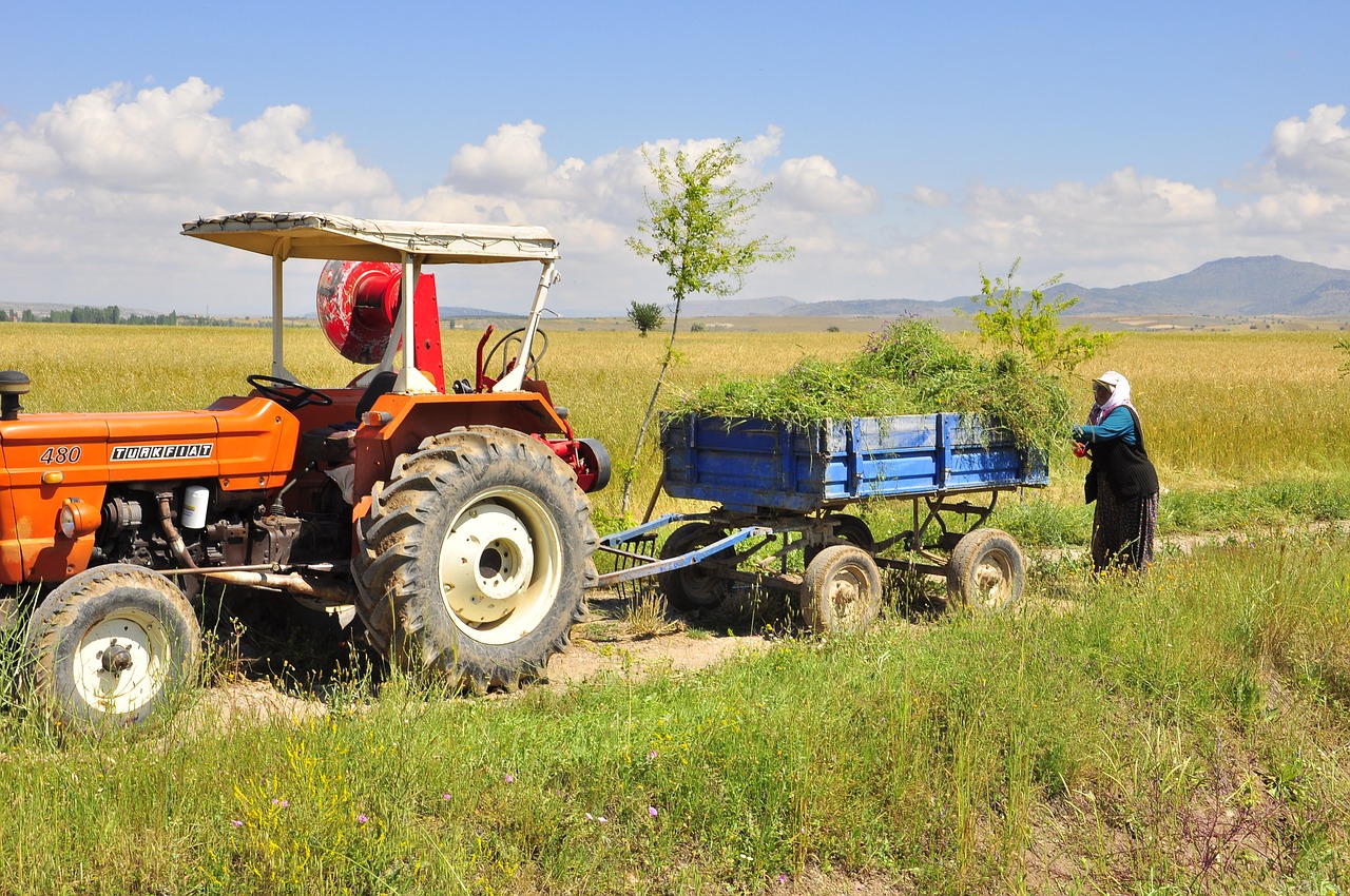 village field tractor free photo