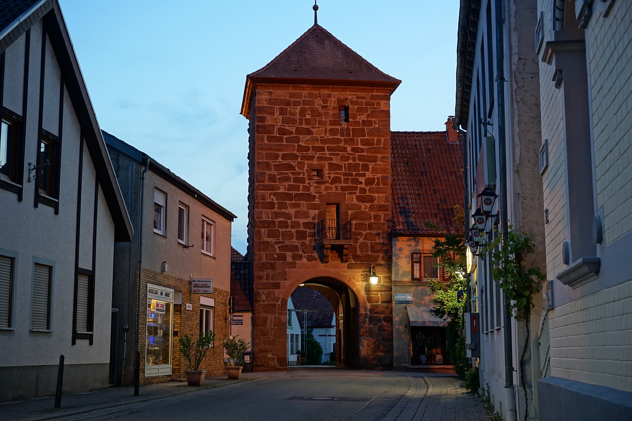 village tower twilight free photo