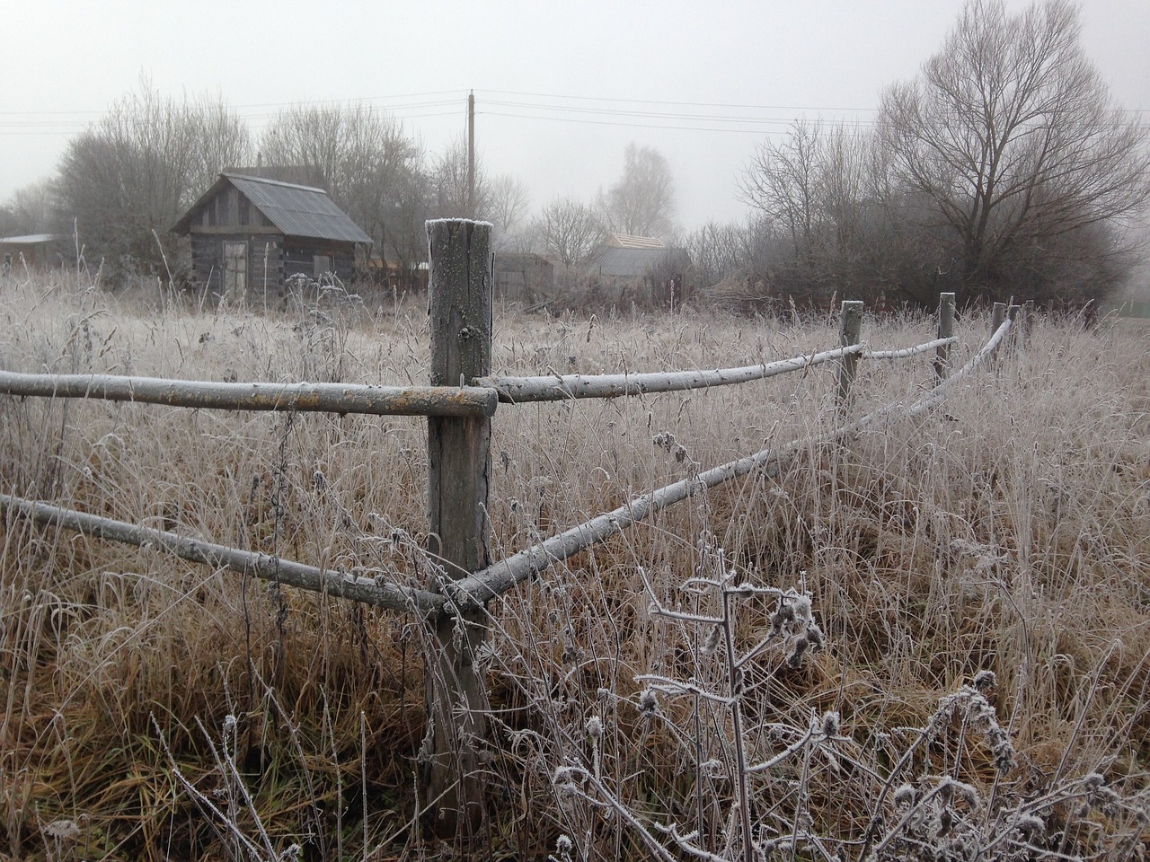 village rural landscape fence free photo